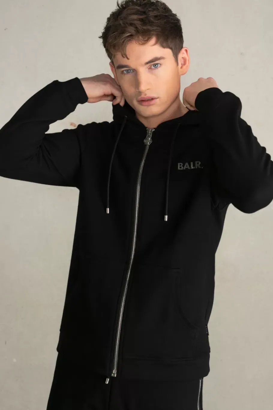Heren BALR. Sweatshirts*Q-Series Straight Zipped Hoodie Men Black