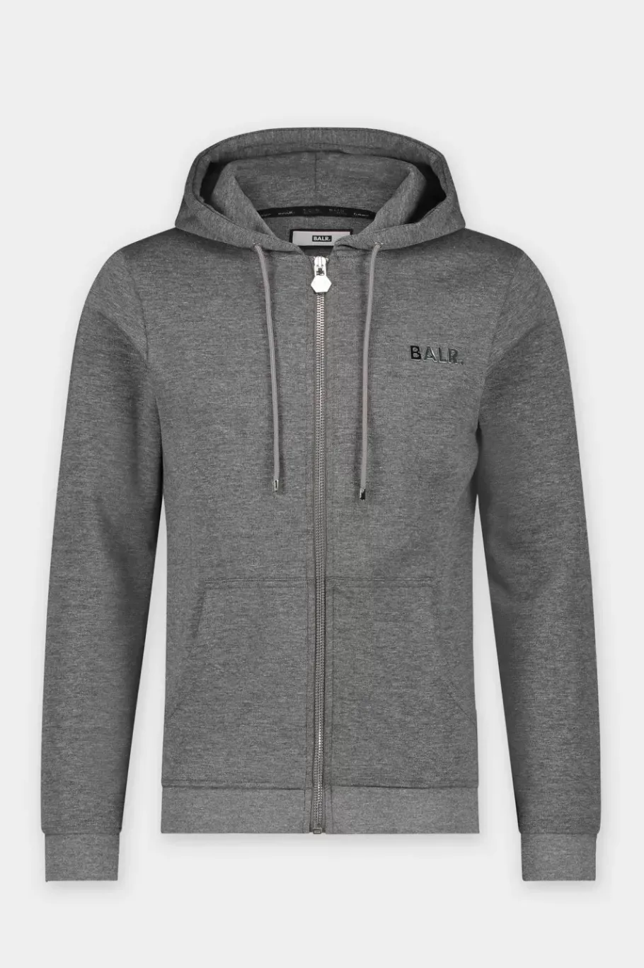 Heren BALR. Sweatshirts*Q-Series Straight Zipped Hoodie Men Dk Grey Heather