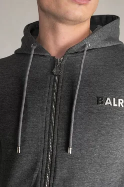 Heren BALR. Sweatshirts*Q-Series Straight Zipped Hoodie Men Dk Grey Heather