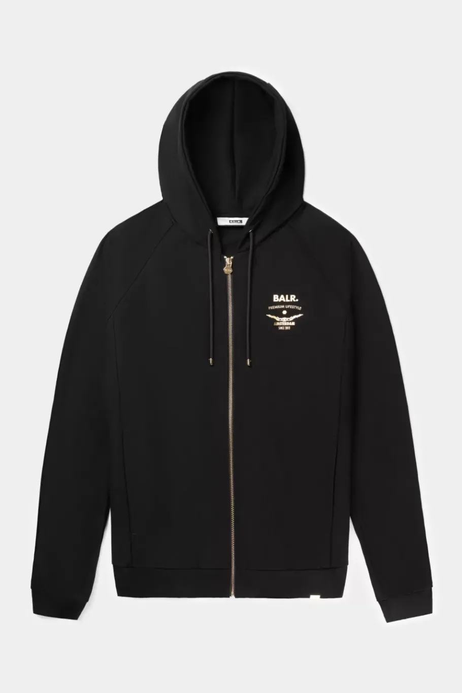 Heren BALR. Sweatshirts*Rani Zip Gold Emblem Hoodie Jet Black