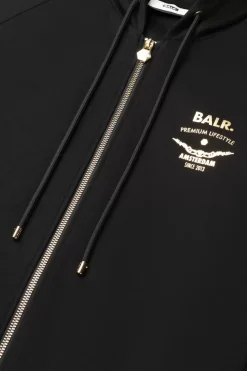 Heren BALR. Sweatshirts*Rani Zip Gold Emblem Hoodie Jet Black