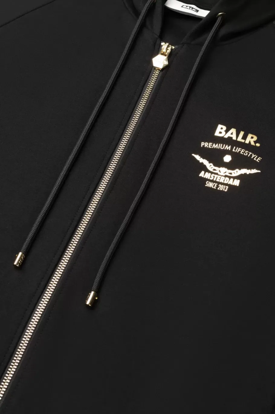 Heren BALR. Sweatshirts*Rani Zip Gold Emblem Hoodie Jet Black