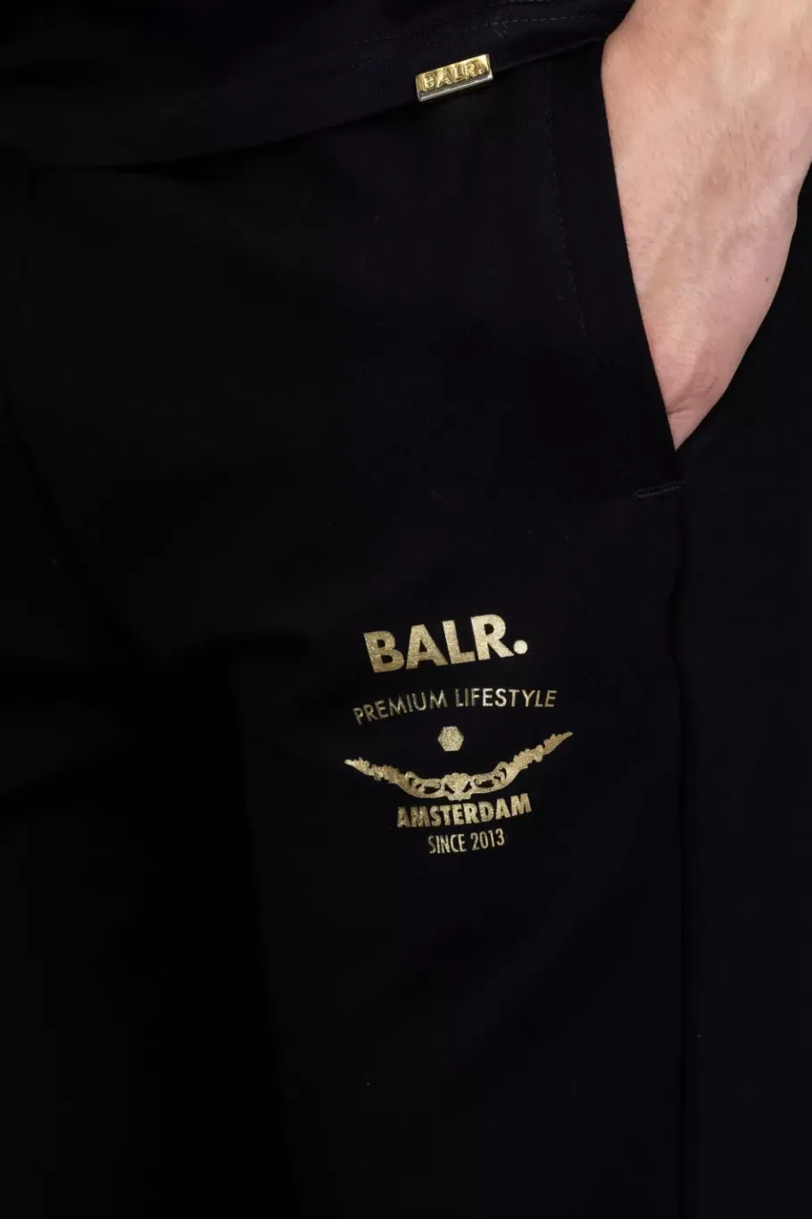 Heren BALR. Broek*Regular Gold Emblem Jogger Jet Black