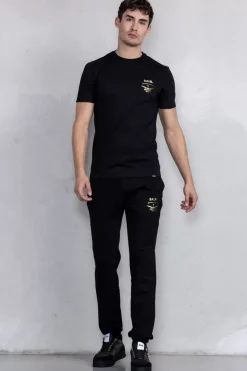 Heren BALR. Broek*Regular Gold Emblem Jogger Jet Black