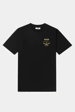 Heren BALR. T-Shirts*Sebastian Slim Gold Emblem T-Shirt Jet Black
