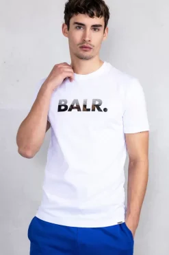 Heren BALR. T-Shirts*Sebastian Slim H2S Half Track T-Shirt Bright White