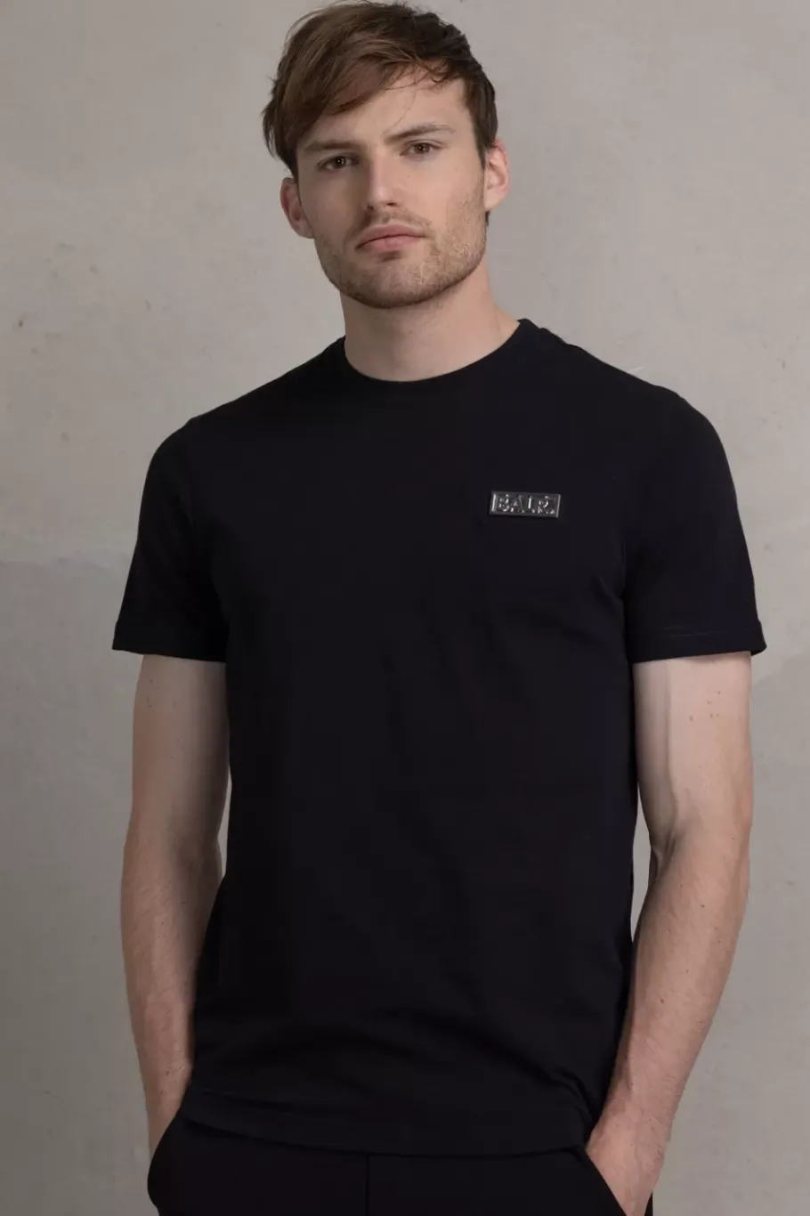 Heren BALR. T-Shirts*Sebastian Slim Small Metal Badge T-Shirt Jet Black