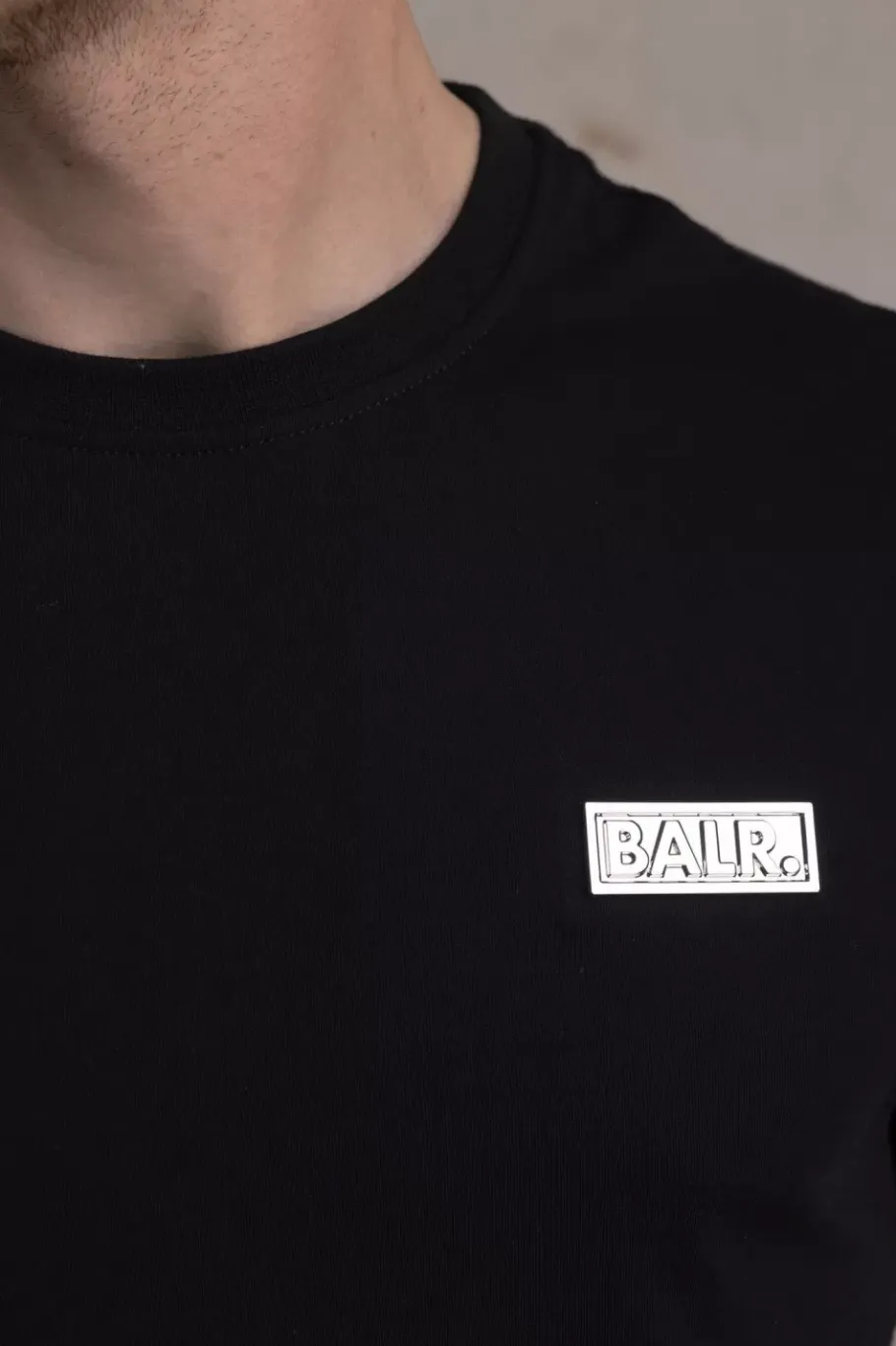 Heren BALR. T-Shirts*Sebastian Slim Small Metal Badge T-Shirt Jet Black